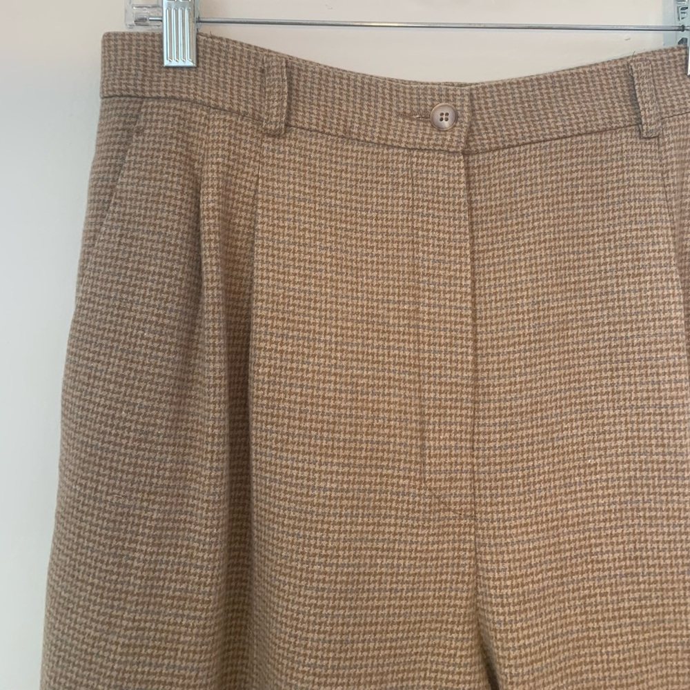Vintage Pendleton Wool Houndstooth Camel Pants Li… - image 3